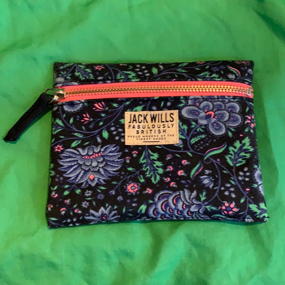 Jack Wills Blue Floral Pouch NWOT